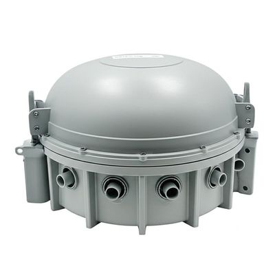 Giunto di giunzione a cupola per fibra ottica con massimo 9 vassoi, grado di protezione IP68 e capacità da 12 a 288 fibre